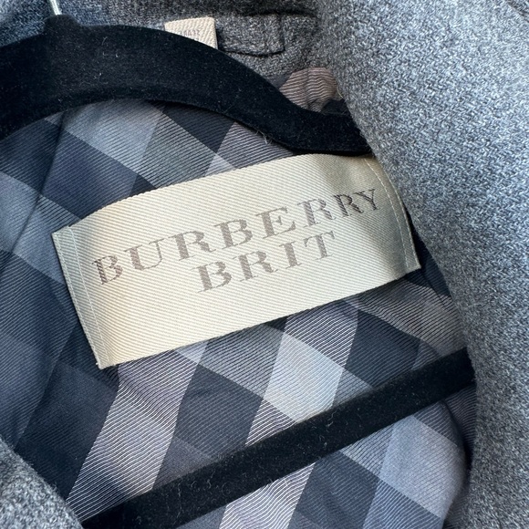 Burberry Brit Women’s Funnel Neck Wool Cashmere Trench Coat (Grey, Size: 0) - Picture 2 of 14